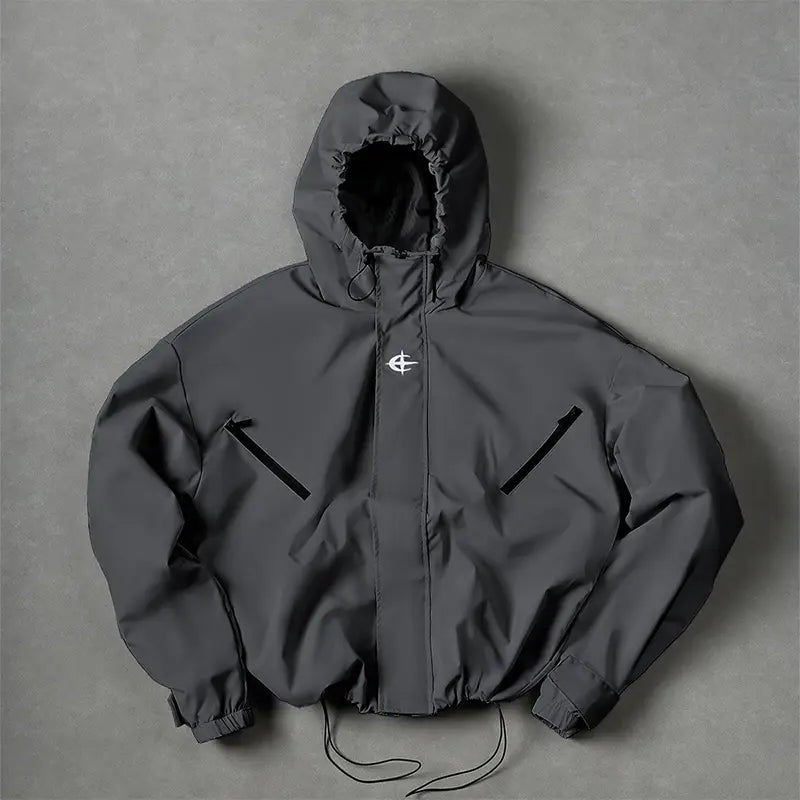 Fashionable Korean Style Hooded Jacket Spring and Autumn Outdoor Sports Casual Short Coat Street Versatile Top Athletic Outerwear