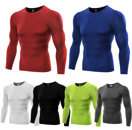 Men'S Blank Long Sleeve Compression Top