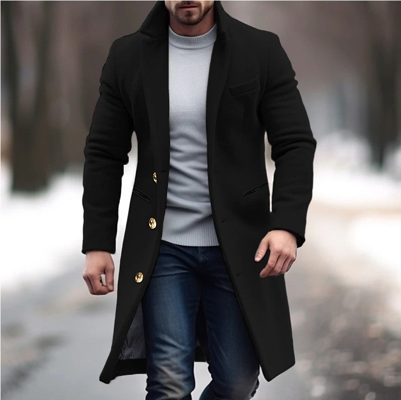 Elevate Your Winter Wardrobe with Our Stylish Lapel Trench Coat - Perfect for Casual Outings!