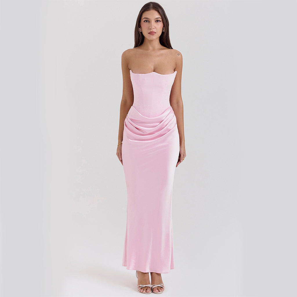 Nebi Luxe Elegant Strapless Maxi Dress