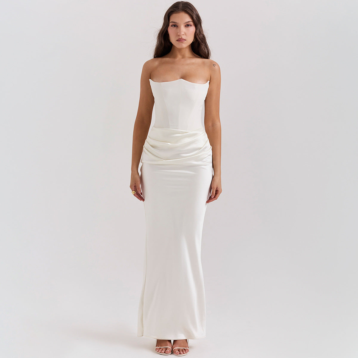Nebi Luxe Elegant Strapless Maxi Dress
