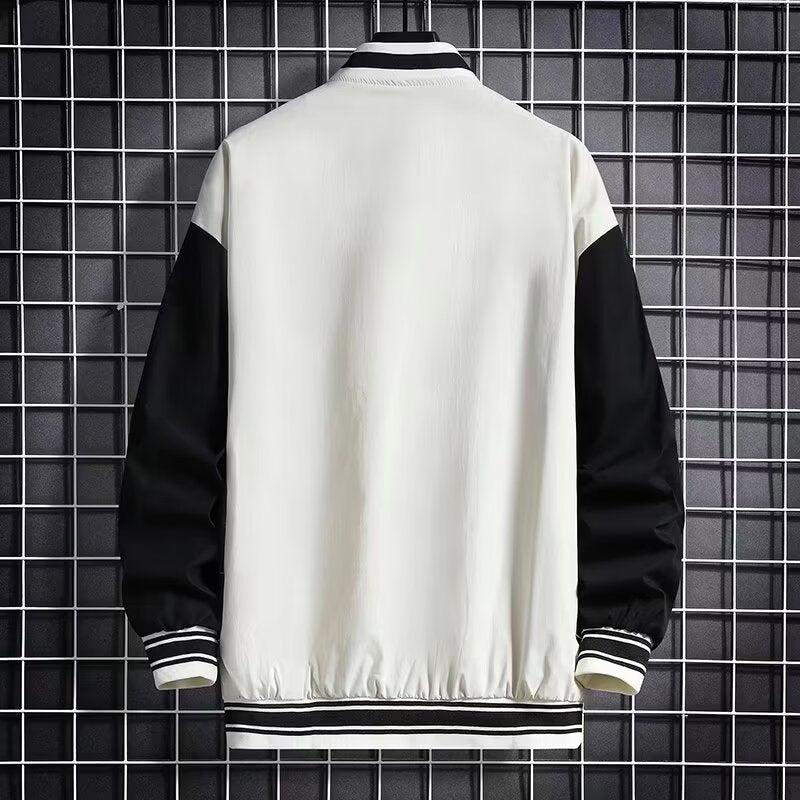 Men'S Baseball Jacket Fashion Casual Letter Number Print Button-Down Tops Streetwear Clothing