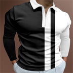 Elevate Your Style with Our Men's Striped Short Sleeve Polo Shirt - Perfect for Casual Outings