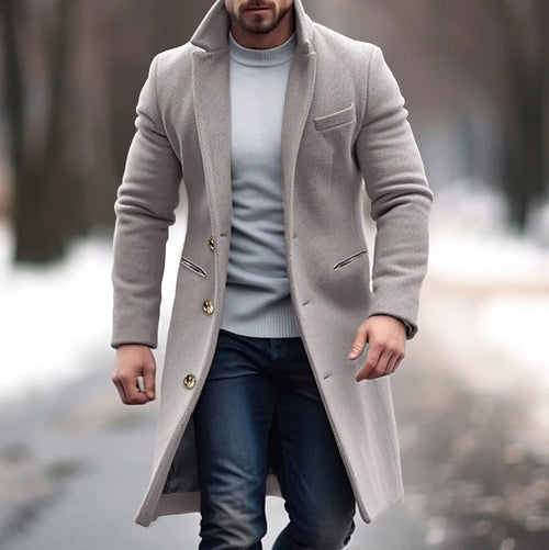 Elevate Your Winter Wardrobe with Our Stylish Lapel Trench Coat - Perfect for Casual Outings!