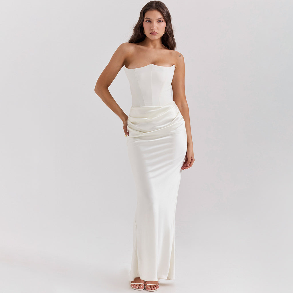 Nebi Luxe Elegant Strapless Maxi Dress