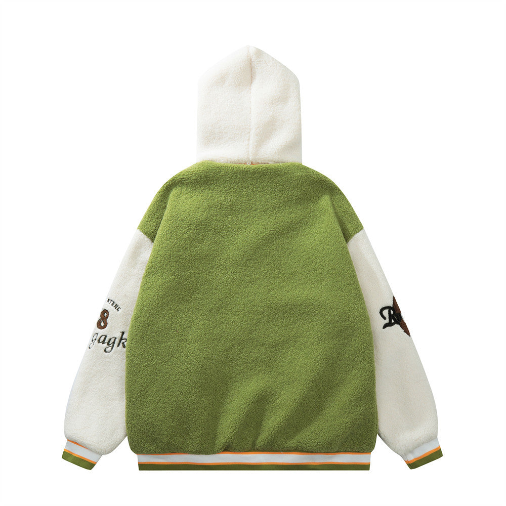Stylish Lamb Wool Hooded Coat for Men - Perfect for Leisure Wear