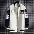 Men'S Baseball Jacket Fashion Casual Letter Number Print Button-Down Tops Streetwear Clothing