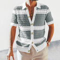 Summer Luxury Fashion New Knitted Shirt Men'S Polo Neck Short Sleeve Colored Hollow Breathable Cardigan Men'S Top Coat