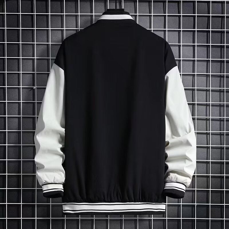 Men'S Baseball Jacket Fashion Casual Letter Number Print Button-Down Tops Streetwear Clothing