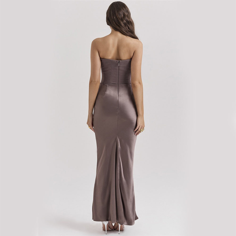 Nebi Luxe Elegant Strapless Maxi Dress