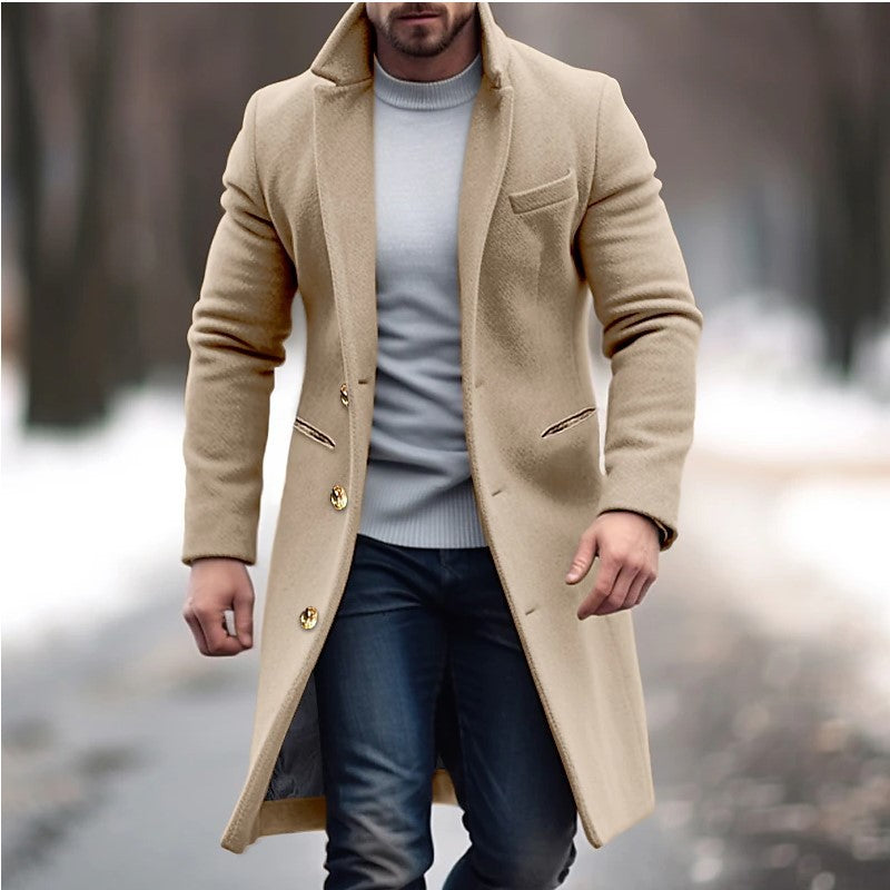 Elevate Your Winter Wardrobe with Our Stylish Lapel Trench Coat - Perfect for Casual Outings!